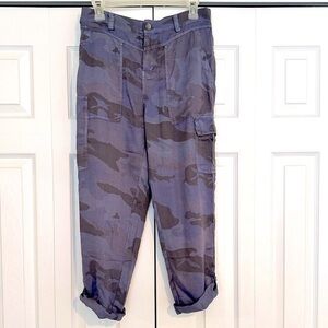 NWOT! Blue Camo Cargo Crop Pants by Arrakech.  Size 26